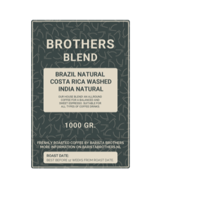 BROTHERS Blend 1000g verse koffie uit eigen branderij