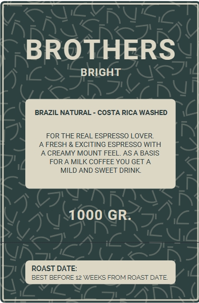 Brothers Bright 1000g verse koffie uit eigen branderij Barista Brothers